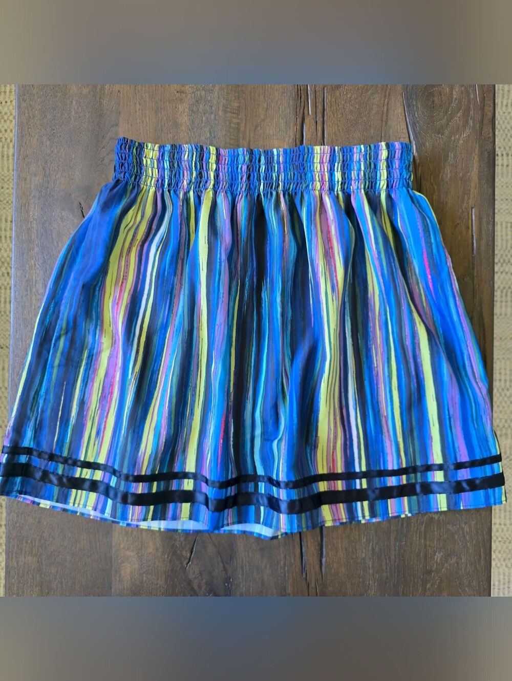 Calvin Klein Jeans Skirt Smocked Waist Lined Size M Pristine Condition
